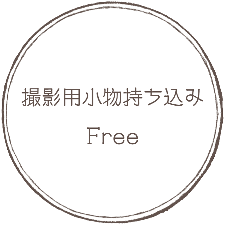 撮影用小物持込自由：フォトグラフアメリ―撮影メニューオプション